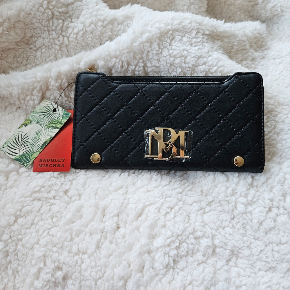 Badgley Mischka - Sleek Black Quilted Wallet